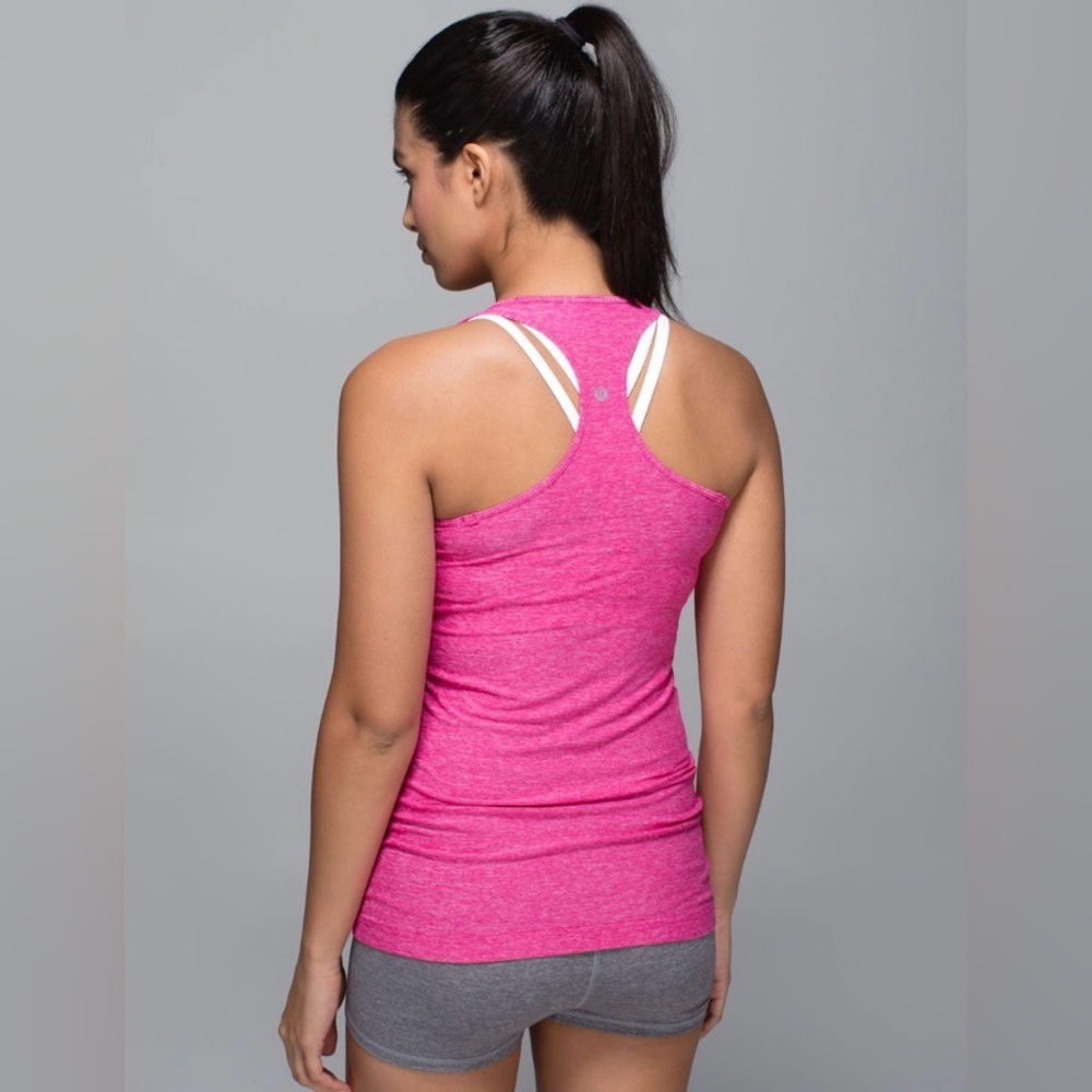 Lululemon Cool Racerback Tank Top Heathered Jewelled Magenta Pink 4 Athleisure - Picture 6 of 9